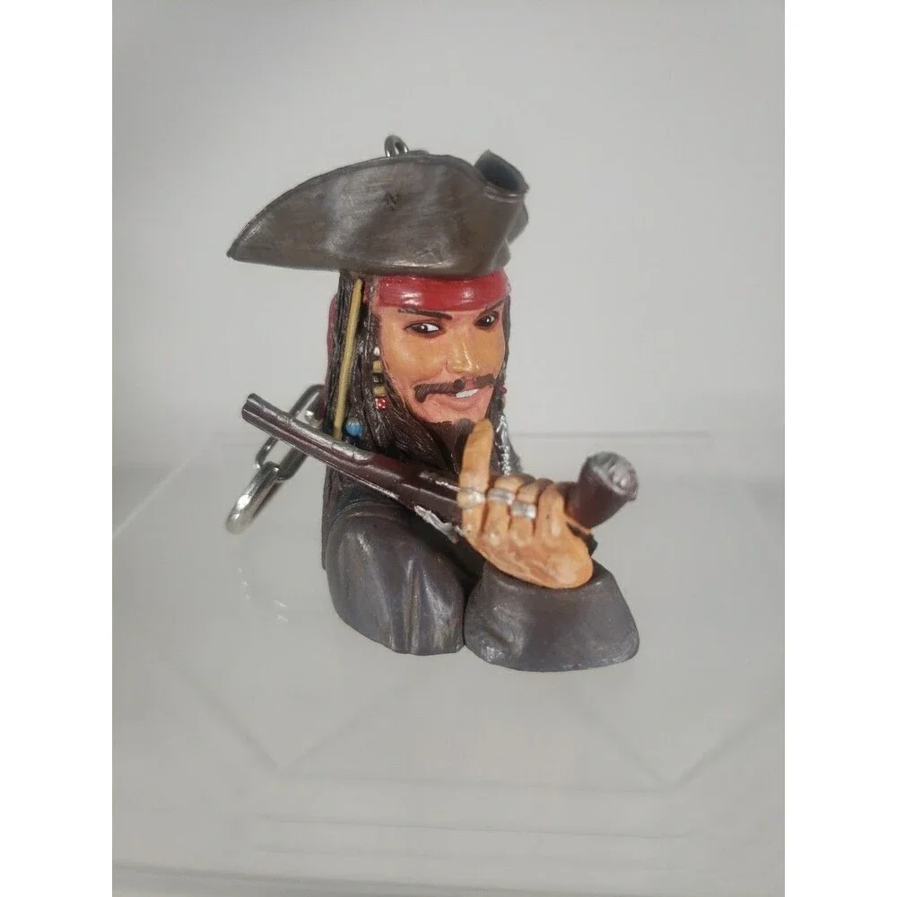 Disney Pirates of the Caribbean Captain Jack Sparrow Figural Bust Keychain 2006